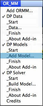 DP Models Menu