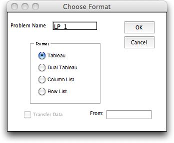 format dialog