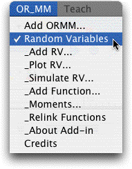random variables menu