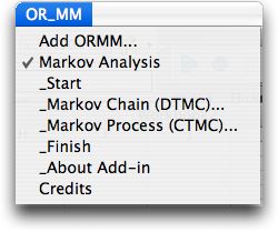 markov analysis menu